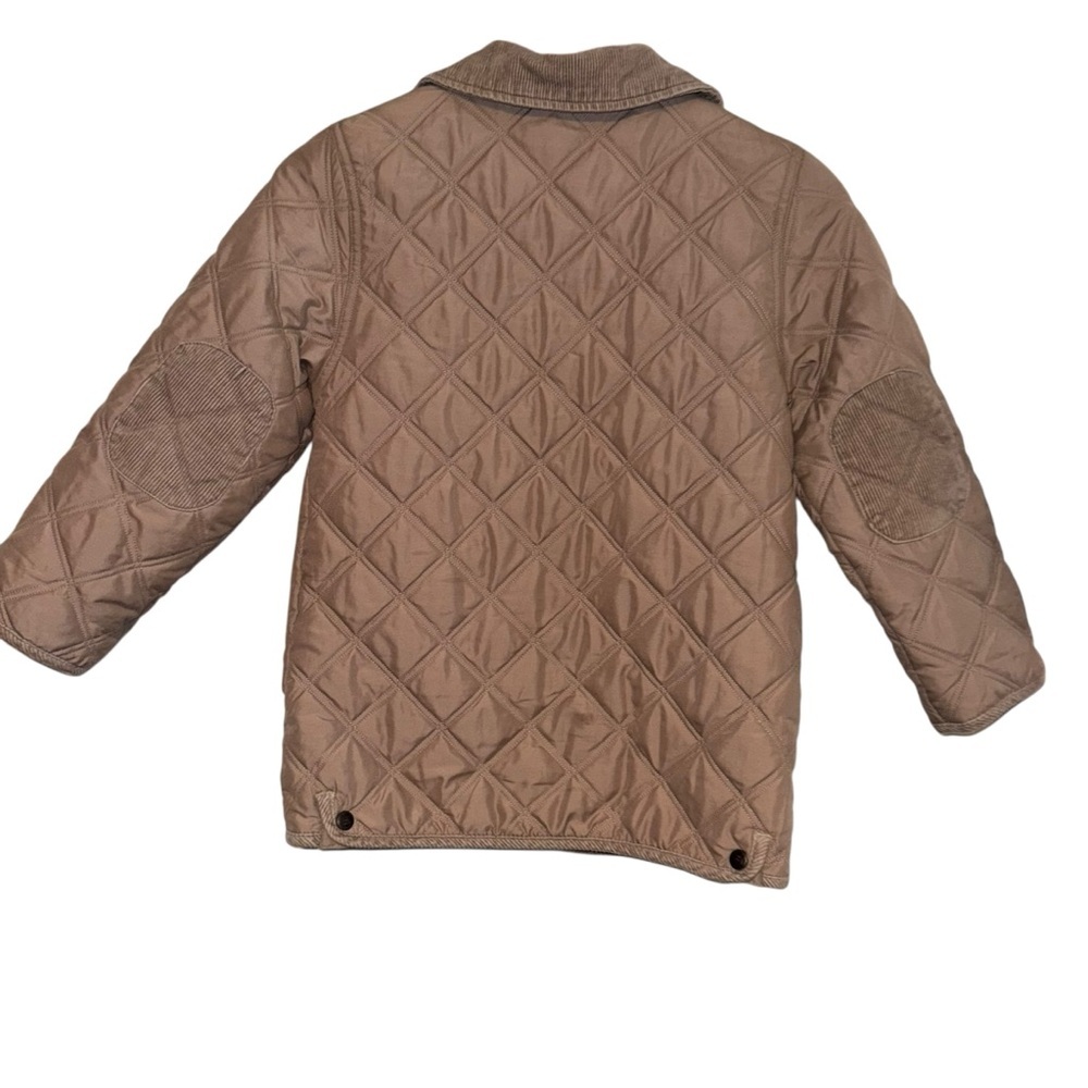 JANIE AND JACK QUILTED BARN chore cost JACKET corduroy collar neutral size 7 - Picture 3 of 5
